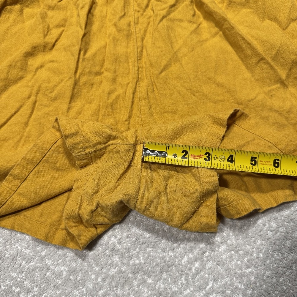 Old Navy Romper Womens Large Yellow Linen Blend Sleeveless Keyhole Pocket Summer - Picture 7 of 12